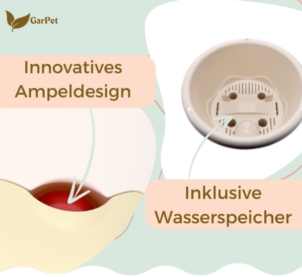 GarPet Blumentopf 2x Blumentopf Hängeampel Blumenampel Kette elfenbein Hängeblumentopf Bild 4