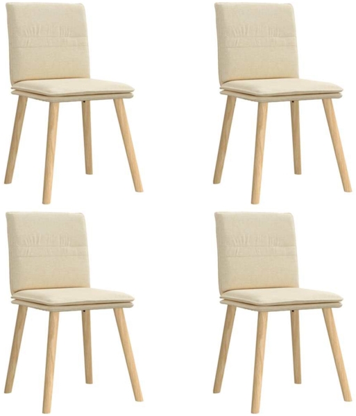 vidaXL Esszimmerstühle 4 Stk. Creme Stoff 3315362