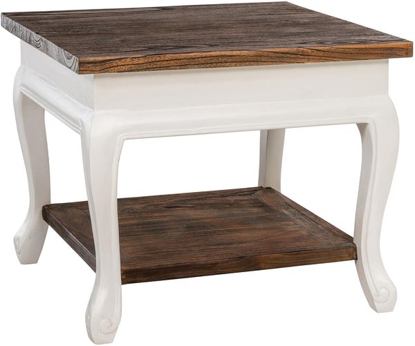 Couchtisch SVEA mit Ablage - 60 x 60 x 50 cm, Holz, Dunkelbraun | Beistelltisch Kleiner Tisch Wohnzimmer