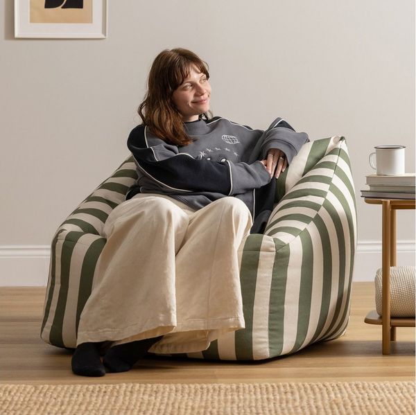 icon Sitzsack Riesen Sessel aus Webstoff Flauschig „Natalia", Sitzsack XXL, Made in Germany, für Erwachsene & Kinder, für Wohnzimmer