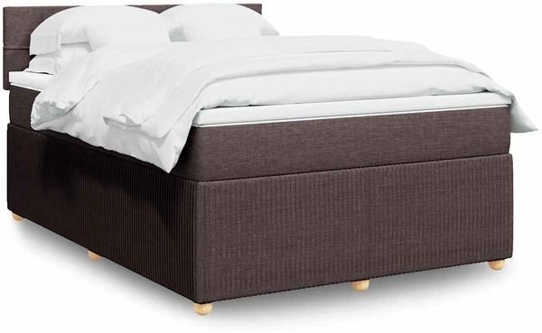 vidaXL Boxspringbett mit Matratze Dunkelbraun 140x190 cm Stoff 3289754