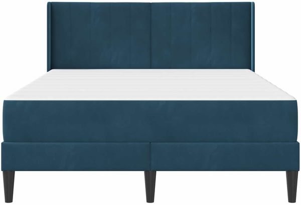 vidaXL Bettgestell mit Matratze mit Kopfteil Blau 160 x 200 cm Samt 3414878 Bild 6