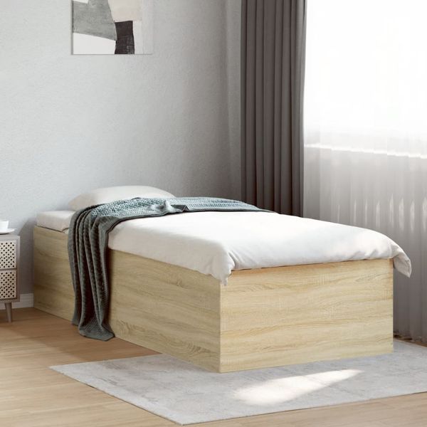 vidaXL Bettgestell Sonoma-Eiche 100x200 cm Holzwerkstoff 3280960