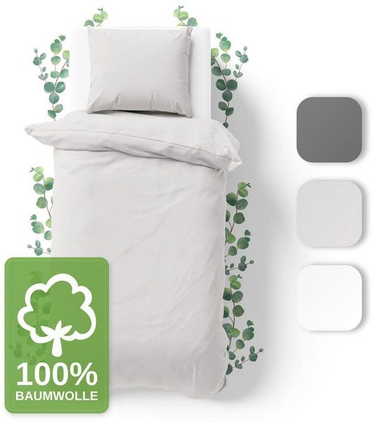 Jacobson Bettwäsche Set - 100% Baumwolle, Perkal, 2 teilig, Erhältlich in den Größen 135x200, 155x220, 200x200, 200x220, 240x220