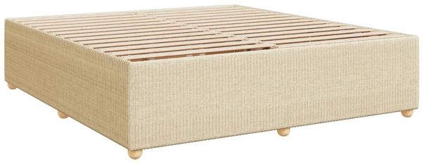 vidaXL Boxspringbett mit Matratze Creme 180x200 cm Stoff 3294447 Bild 10