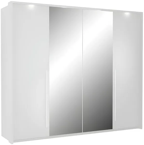 Vente-unique - INGINA Wardrobe and walk-in wardrobe Holz, Platte Weiß - B 65 cm x H 219 cm x L 255 cm