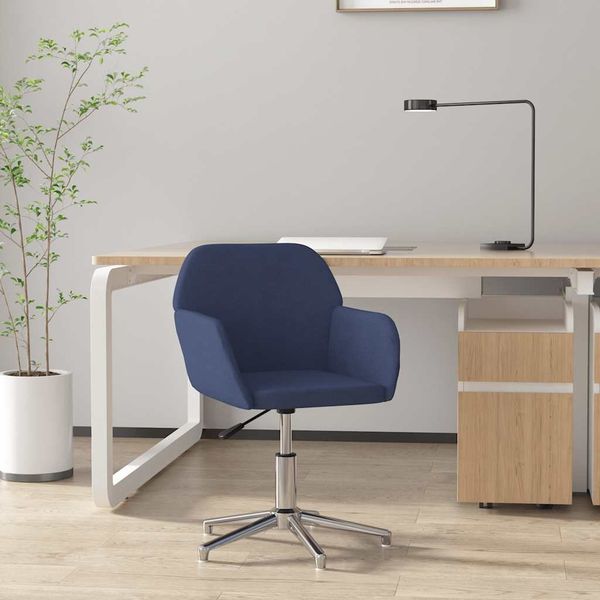 Bürostuhl Drehbar Blau Stoff [344724]