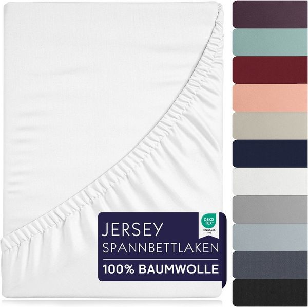 BRB HOME Spannbettlaken Spannbettlaken Jersey Baumwolle für Topper Boxspringbett, Baumwolle, Gummizug: Rundum, (1 Stück), Matratzen bis 27 cm Höhe, OEKO TEX Standard 100, Jersey Spannbetttuch