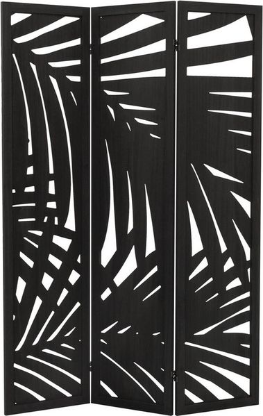 ML-DESIGN Paravent Raumteiler Faltbarer Sichtschutz Indoor Stellwand Sichtschutzwand, Raumtrenner 3-teilig Sapporo Schwarz 170x121cm freistehend Trennwand