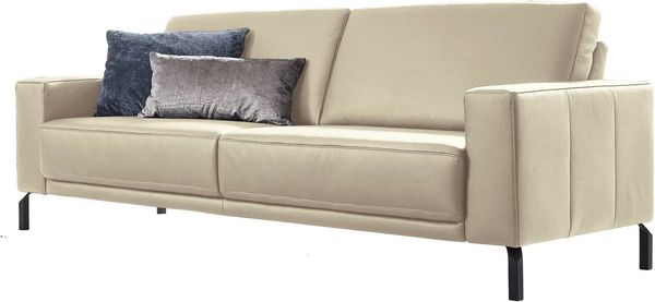 Home affaire 2,5-Sitzer Apiro bequem, eleganter Metallfuß, Komfortsitzhöhe, auch mit motorischem Sitzvorzug, Breite 218cm, Dickleder, Federkern