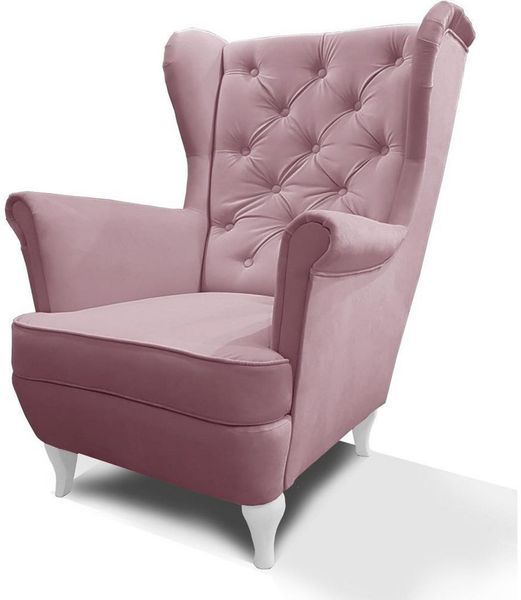 Beautysofa Ohrensessel Sessel FALCO Chesterfield Wohnzimmersessel Fernsehsessel