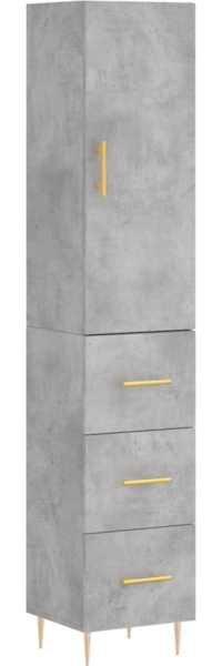 vidaXL Highboard Betongrau 34,5x34x180 cm Holzwerkstoff 3198845