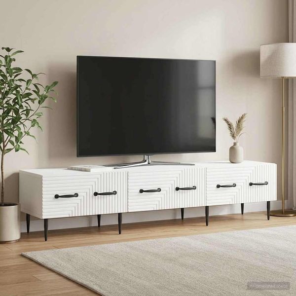 vidaXL TV-Schränk Hochglanz Weiß 147 x 34,5 x 30 cm Holzwerkstoff 894939