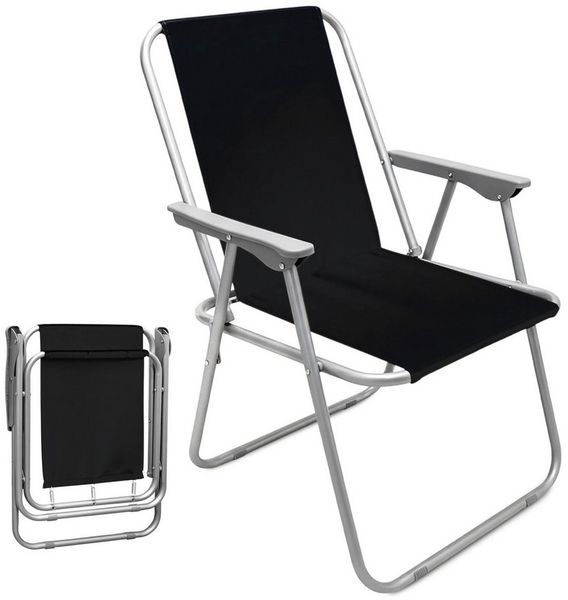 Spetebo Klappstuhl Camping Stuhl mit Armlehnen belastbar bis 100 kg (75 x 52 x 44 cm, 1 St), Leichtes Gewicht von nur 1,8 kg