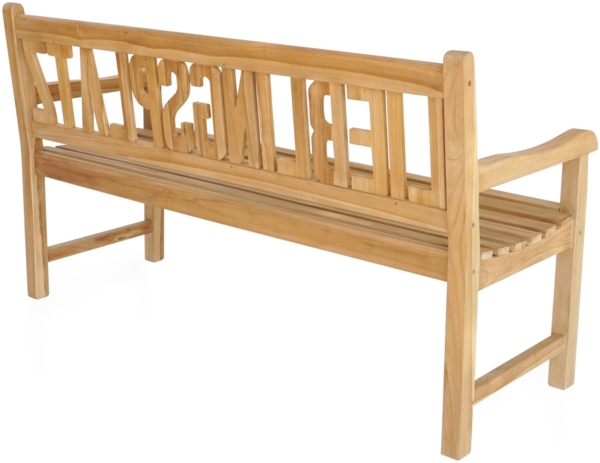 Teak Gartenbank LIEBLINGSPLATZ 150 cm 3-sitzig mit Armlehne Bild 4
