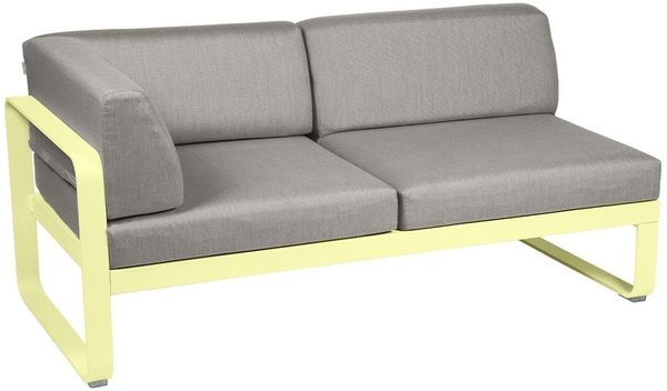 Bellevie Lounge Eck-Modul A6 Zitronensorbet B8 Taupegrau 2-Sitzer links