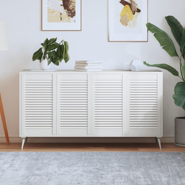 vidaXL Schranktüren Lamellen-Design 4 Stk. Weiß 69x39,4 cm Massivholz 151162