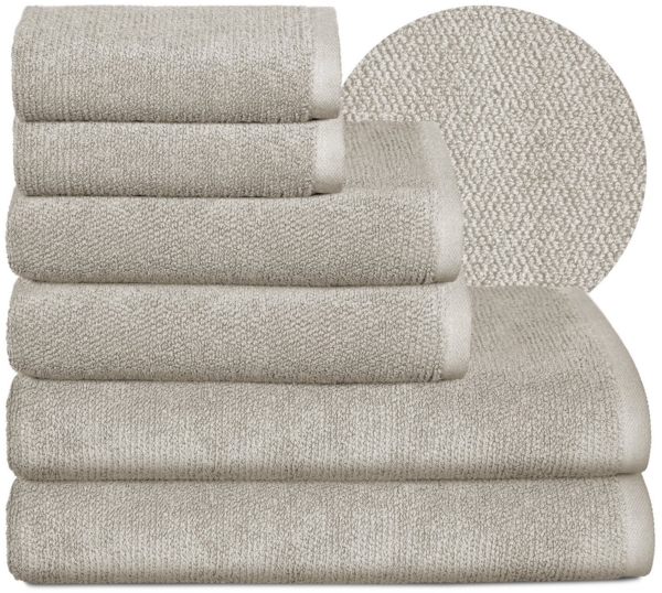 Beautex Handtuch Set Handtuch Set, Made in Europe, Frottier, (Multischlaufen-Optik, Frottier Premium Set aus 100% Baumwolle 550g/m)