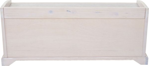 Sitzbank Bienne, Aufbewahrungsbox, 3 Körbe, Kubu-Rattan-Geflecht, 112x46x37cm ~ weiß Bild 4