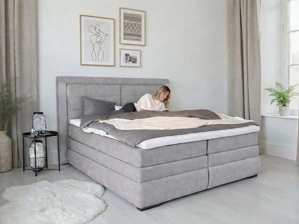 OTTO home Boxspringbett MIVVA inkl. Bettkasten & Topper, Komfortliegehöhe: 67 cm, in H3, H4 oder Hmix H3/H4, wahlweise mit oder ohne LED-Leuchten