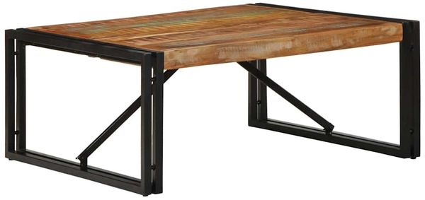 vidaXL Couchtisch Mehrfarbig 80x80x35 cm Altholz Massivholz 4016671