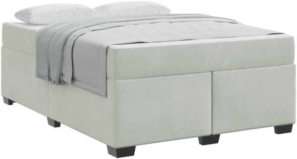 vidaXL Bettrahmen mit Matratze Hellgrau 160 x 200 cm Stoff 3399296