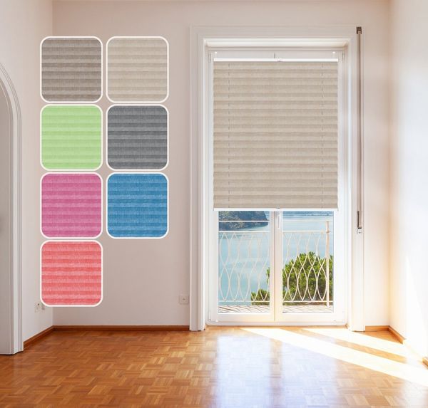 DomDeco Plissee "Melange" Klemmfix ohne Borhen, Klemmfix, Sicht- und Sonnenschutz, ohne Bohren, Klemmfix, Fixmaß, Klemmträger