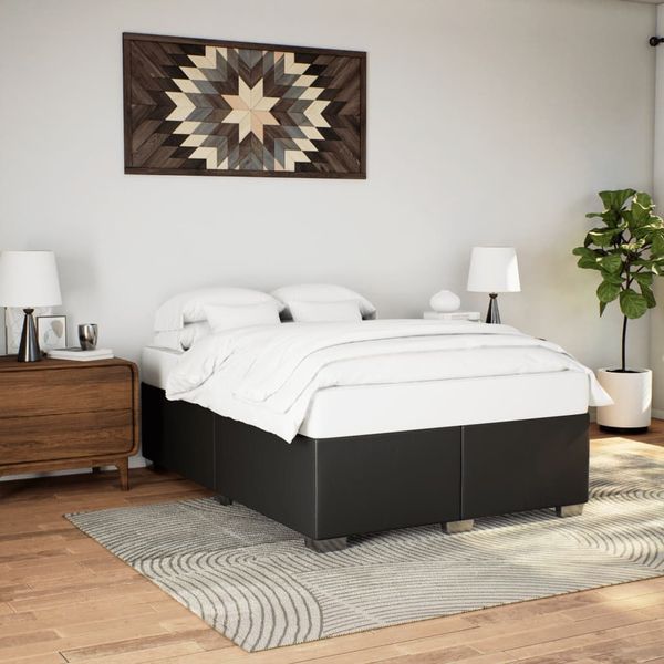 vidaXL Bettgestell Schwarz 160x200 cm Kunstleder 3284564