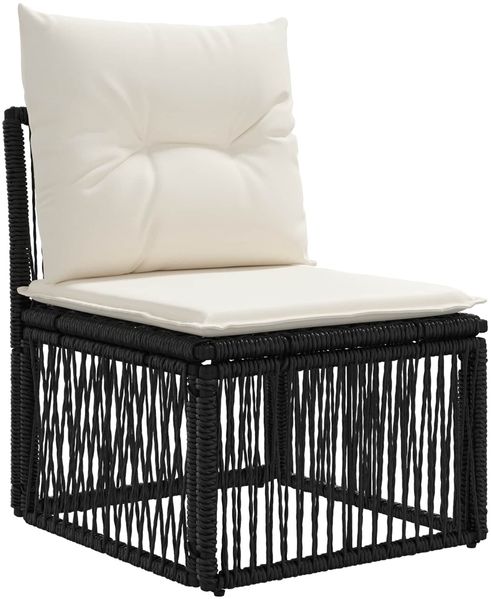 vidaXL Gartensofa-set 12 pcs Schwarz und Cremeweiß Poly-Rattan 3435472 Bild 2