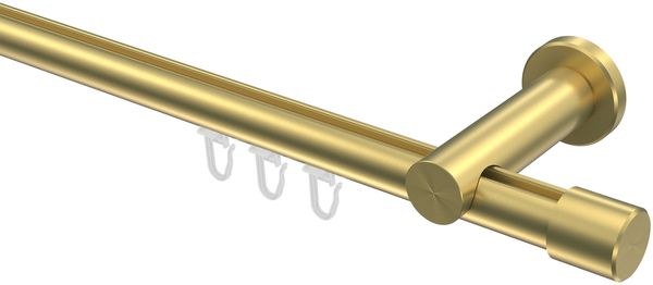 Innenlauf-Gardinenstangen-Set Platon Santo 140 cm, 1-läufig, 20 mm Ø Messing-Optik