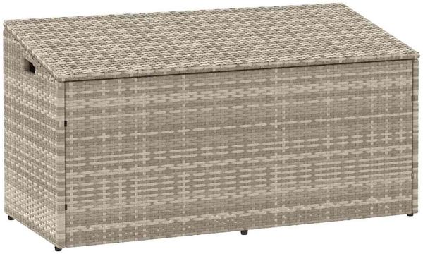 vidaXL Garten-Auflagenbox Hellgrau 110x50x58 cm Poly Rattan 4104073