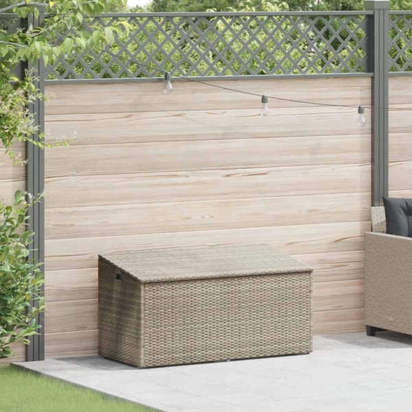 vidaXL Garten-Auflagenbox Hellgrau 110x50x58 cm Poly Rattan 4104073