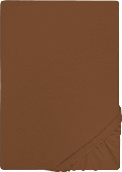 Castell Jersey-Stretch-Spannbetttuch 0077113, chocolate, 1x 180x200 cm - 200x200 cm
