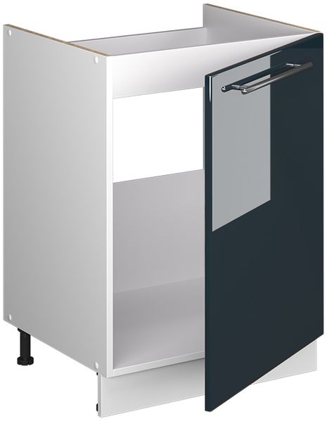 Spülenunterschrank Fame-Line Dunkelblau Hochglanz/Weiß 60 cm Vicco Bild 6