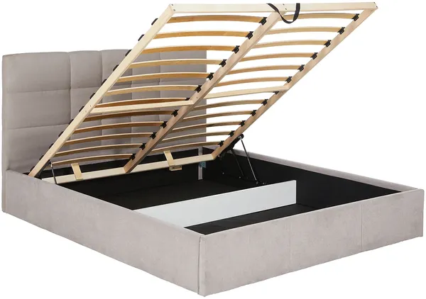 Vente-unique - ELIAVA Bett Stoff Beige - B 203 cm x H 106 cm x L 150 cm Bild 5