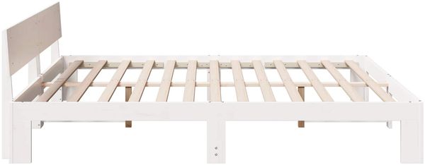 vidaXL Bettrahmen mit Kopfteil Weiß 180 x 200 cm Massives Kiefernholz 872642 Bild 6