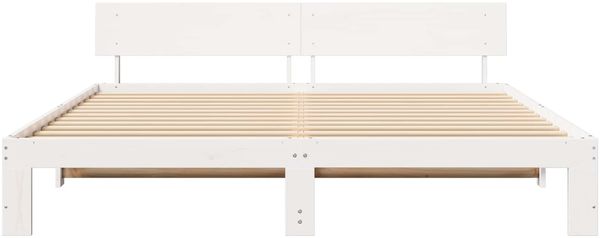 vidaXL Bettrahmen mit Kopfteil Weiß 180 x 200 cm Massives Kiefernholz 872642 Bild 4
