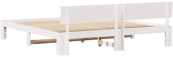 vidaXL Bettrahmen mit Kopfteil Weiß 180 x 200 cm Massives Kiefernholz 872642 Bild 8
