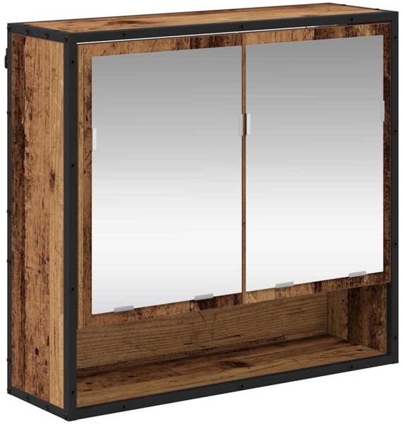 vidaXL Wandregal mit Regal Wandmontiert Altholz 65 x 20 x 60 cm 883611