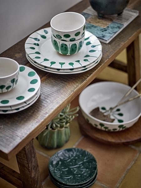 CREATIVE COLLECTION Linora Teller Grün Steingut