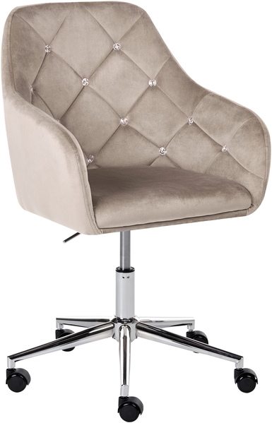 Schreibtischstuhl VELORIA Samtstoff Beige