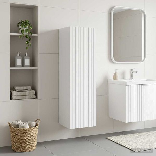 vidaXL Wandmontierter Badezimmerschrank Hochglanz Weiß 890666