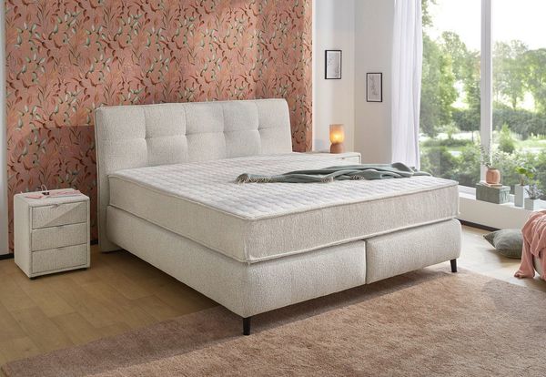 Jockenhöfer Gruppe Boxspringbett King-Size in der Breite 180cm, Extradicke XXL-7-Zonen-TTFK-Matratze (25cm hoch)