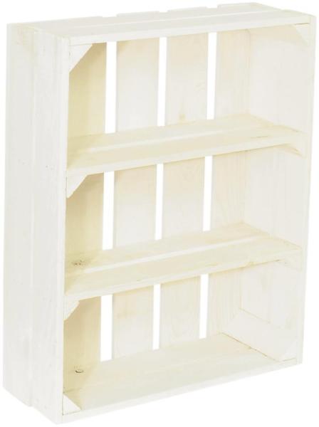 CHICCIE 4 Set Holzregal Schmalhanz 50x40x15cm - Weiß 2x Kurzes Regal
