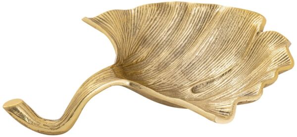 Amagohome Snackschale Dekoschale Schale Aluminium Ginkgo groß gold o. silber Blattschale, Aluminium