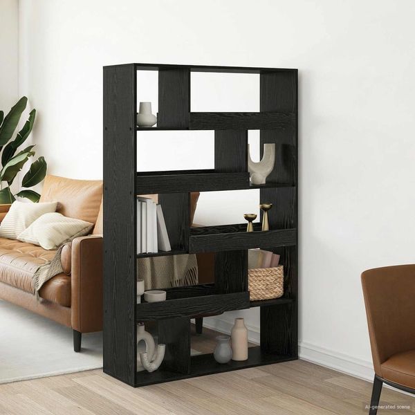 vidaXL Bücherregal Schwarz Eichen-Optik 100 x 33 x 156,5 cm 3446640