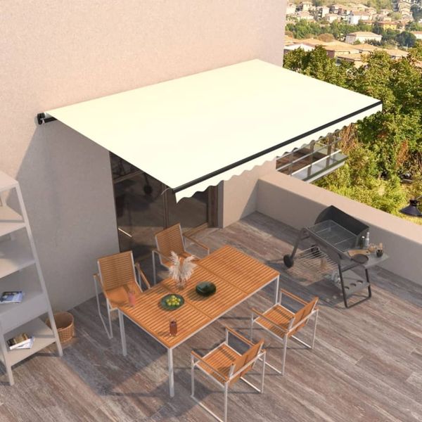 vidaXL Markise Manuell Einziehbar 500x350 cm Creme 3069217