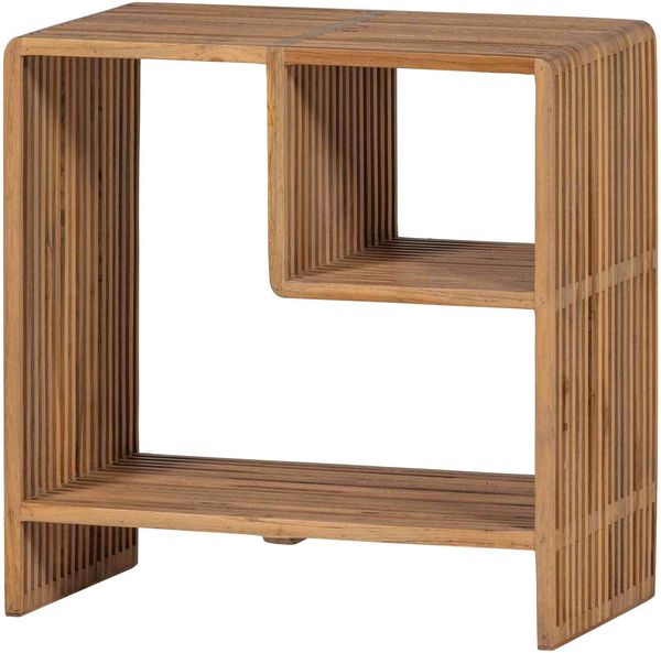 Beistelltisch Jasmijn aus recyceltem Teakholz, modern organisch, Natur Braun, handgefertigt und nachhaltig