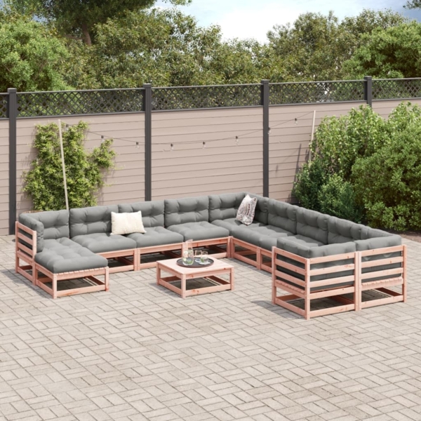 vidaXL 12-tlg. Garten-Sofagarnitur Massivholz Douglasie 3299653