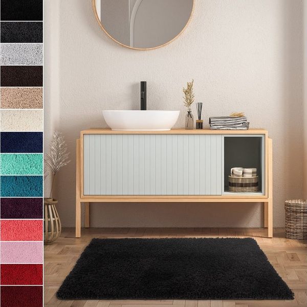 Karat Badematte Karat Hazy, In vielen attraktiven Farben + Größen, Höhe 30 mm, rutschhemmende Latexbeschichtung, waschmaschinenfest, Polyester, extra weiche Mikrofaser